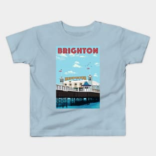 brighton pier classic travel art Kids T-Shirt